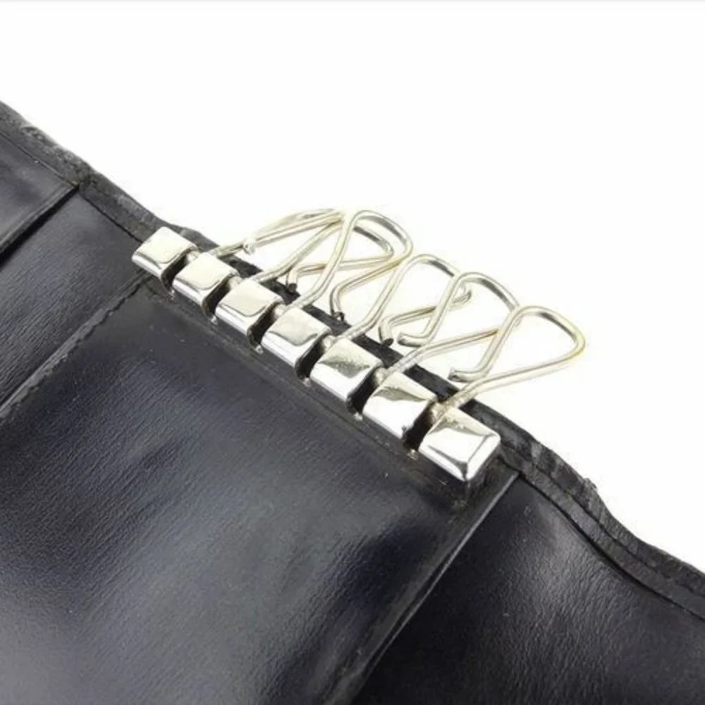 Cartier Key case Key holder Black Silver leather Woman Authentic Used